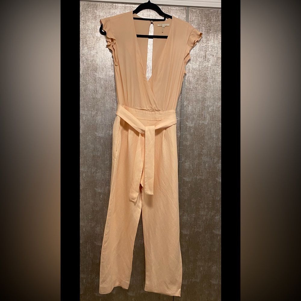 Maje Light Peach belted jumpsuit, S